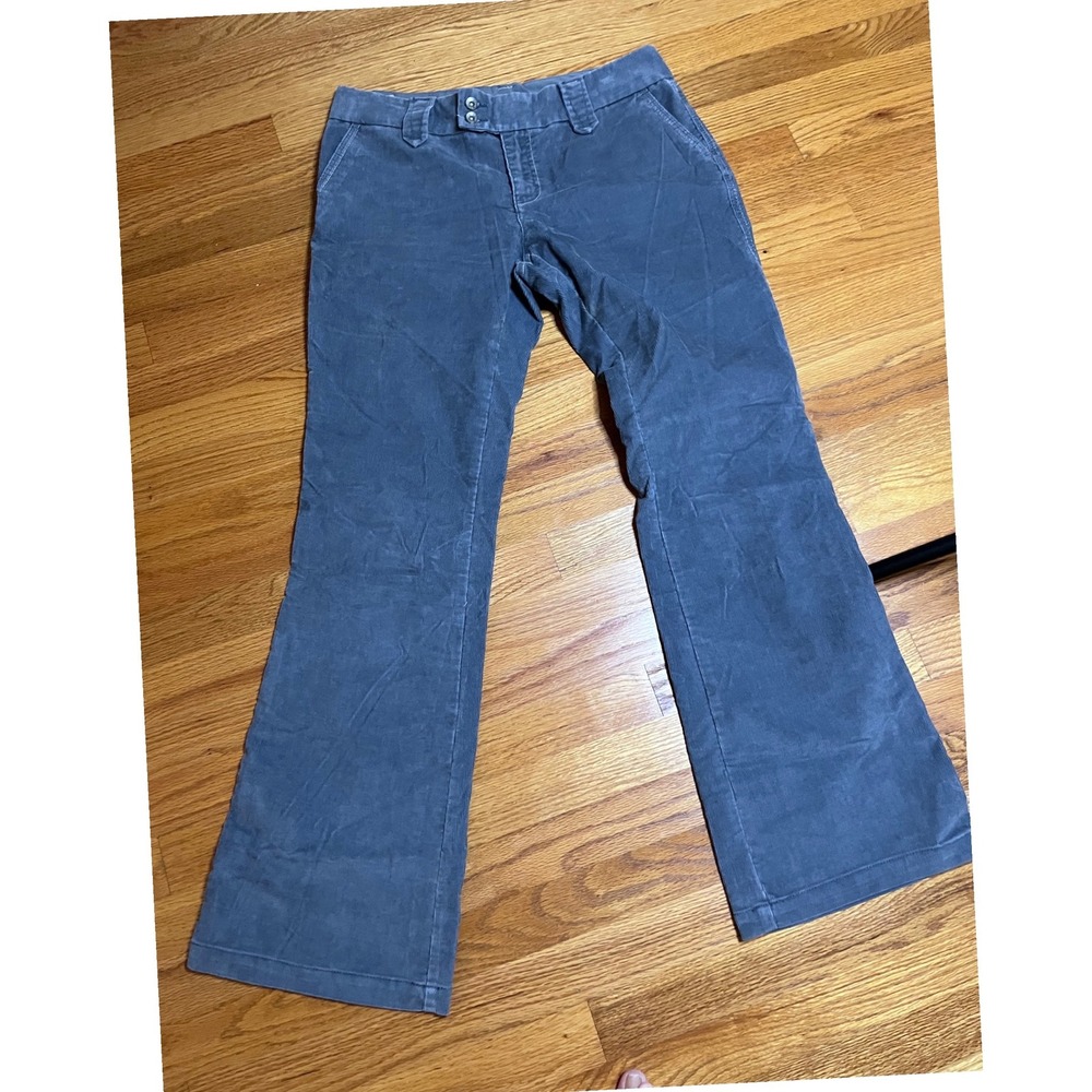 Vtg 2006 Gap Stretch Gray Corduroy Pants  Size 10 Mid Rise Straight Leg Trousers